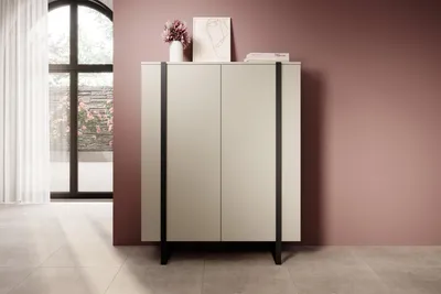 Obrázok produktu pre Komoda 120 cm kašmírová čierna s vysokými nohami Verica
