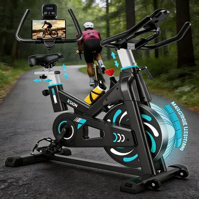 Produktbild von Magnetwiderstand Heimtrainer, Ultraleises Fahrrad mit LCD Display, Mehrstufig einstellbarer Widerstand, Belastbar bis 160 kg