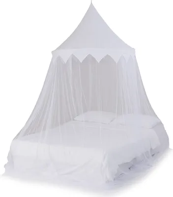 Produktbild von Deconet Moskitonetz Marrakesch XXL, Umfang 1400cm x H240cm, Oberring 120cm Weiß, 2 Personen,