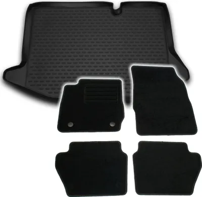 Produktbild von Gummi-Kofferraumwanne + Fußmatten Set für Ford Fiesta MK7, Bj. 4/2011-2015