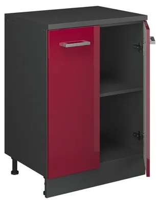 Image de Armoire d'extension Vicco Rion Rouge brillant/Anthracite 60x46cm sans pente avec 2 portes, Model 60802