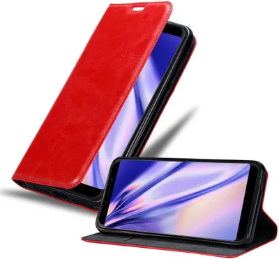 Produktbild von Cadorabo Hülle für WIKO VIEW MAX Schutz Hülle in Rot Handyhülle Etui Case Cover Magnetverschluss