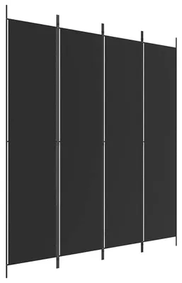 Image de vidaXL Paravent 4 pcs. noir 200x220 cm tissu