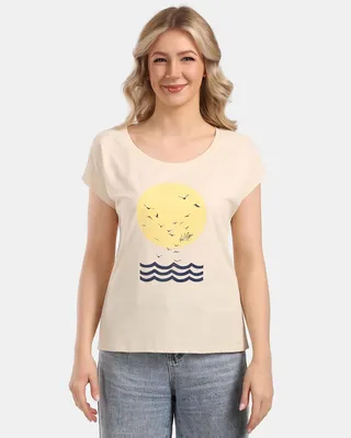 Produktbild von Damen-Funktions-T-Shirt Kilpi ARONY-W, BEIGE, Größe 34