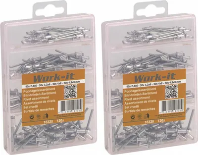 Produktbild von Work-it Blindnieten Sortiment 240 teilig Nieten Popnagel Set