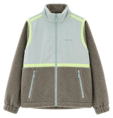 Produktbild von Mazine Material-Mix Zip Jacket  - Damen Kunstfelljacke, Größe:XS, Farbe:ice green/eucalyptus
