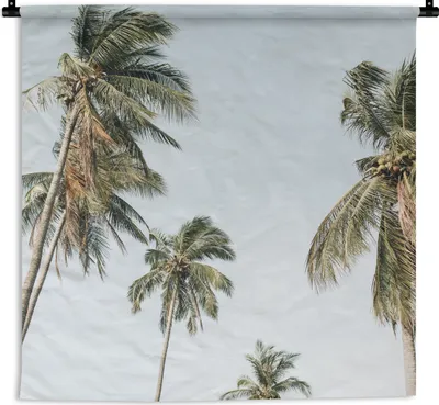 Produktbild von MuchoWow® Wandteppich Wandbehang Palmen - Sommer - Tropisch 90x90 cm Tapisserie Dekoration Wandtuch - Wandaufhänger