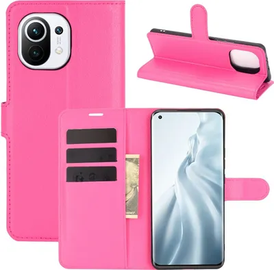 Produktbild von Schutzhülle für Xiaomi Mi 11 Case Handy Hülle Cover Case Schutztasche Wallet Etuis, Farbe:Pink