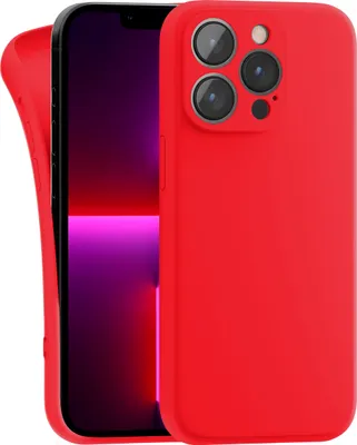 Produktbild von Hülle für Apple iPhone 13 Pro - Handyhülle mit Kameraschutz Cover aus Silikon in Rot