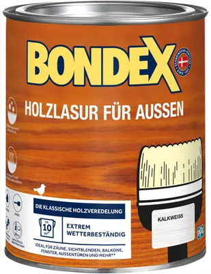 Produktbild von Bondex Holzlasur für Außen 750 ml kalk weiß