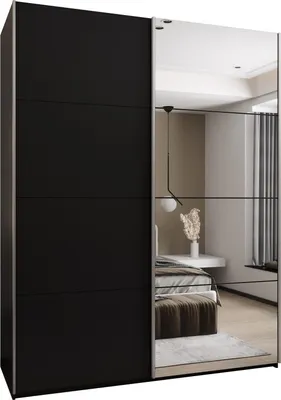 Produktbild von MEBLE KRYSPOL LUX 3 Schrank - 245,5x190x64cm - Schwarz, Schwarz, Silber