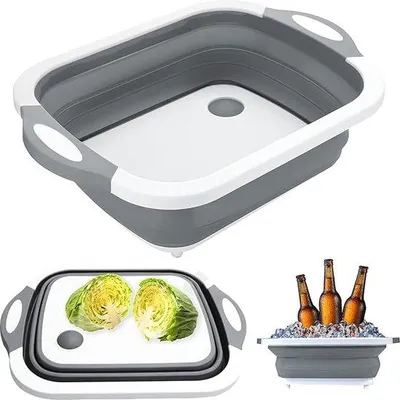 Produktbild von Kampingsnijplank 3-in-1, multifunktionschüssel, Tragbarer Camping-Spülbecken, 3-fach-Schneidbrett.