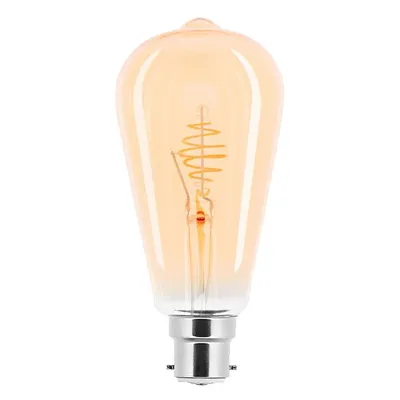 Image de Ampoule LED à filament spiralé Edison ST64 2,5 W B22 Or extra blanc chaud 2000 K