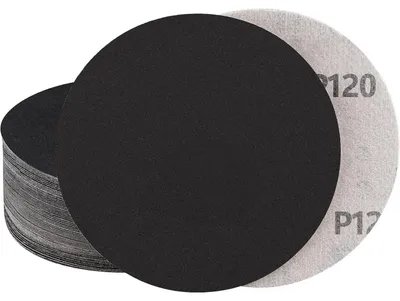 Zdjęcie produktu dla Papier ścierny samoprzylepny, 150 mm, ziarno 120, do użytku na mokro i sucho, 30 sztuk