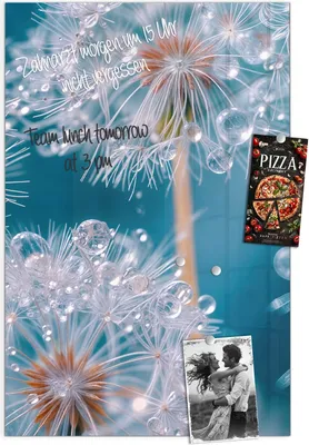 Produktbild von Magnettafel 40x60cm Pinnwand Whiteboard beschreibbar - Wassertropfen Pusteblume