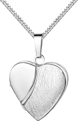 Produktbild von Bilder AMULETT Medaillon Herzkette Silber 925 Anhänger Herz zum Öffnen 2 Fotos  70 cm