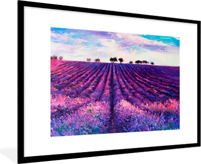 Produktbild von MuchoWow® Gerahmtes Poster Ölfarbe - Malerei - Blumen 90x60 cm - Poster mit Schwarzem Bilderrahmen Wandposter Rahmen Foto Bilder - Wanddekoration - Fotos