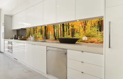 Produktbild von Küchenrückwand Folie selbstklebend HERBSTWALD 350 x 60 cm - Klebefolie - Dekofolie - Spritzschutz für Küche -