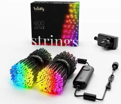 Zdjęcie produktu dla Twinkly|Strings Smart LED Lights 600 RGB (Multicolor), 48m, czarny przewód|RGB - 16M+ kolorów