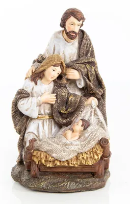 Produktbild von Klassische Krippe beige braun Weihnachtsfigur Polyresin 16 cm