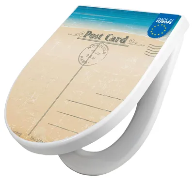 Produktbild von WC Sitz mit Absenkautomatik D Form Motiv Postkarte [TDW3 10316]