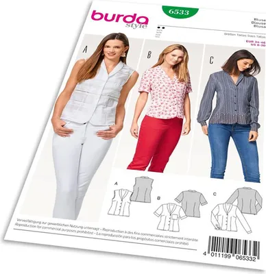 Obrázok produktu pre Strih Burda 6533 - Zapínacia blúzka, košeľa