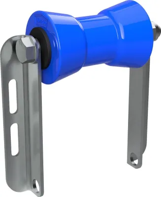 Immagine prodotto di Rullo per chiglia in poliuretano con supporto C rotolo rimorchio per barca zincato SUPROD, 130 mm, blu
