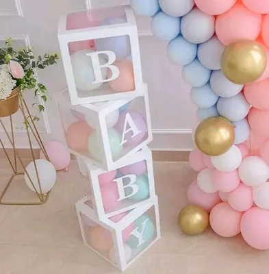 Produktbild von Párty dekorácia Baby Shower Baby Box Box Priehľadný chlapci Dievčatá Písmená B A B Y