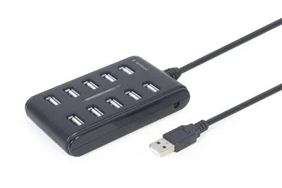 Obrázek produktu pro gembird 10-Port USB 2.0 Hub, schwarz