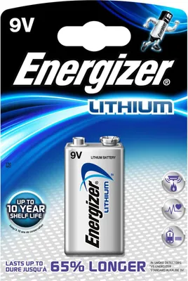 Image de Pile ENERGIZER 9V/6LR61 Ultimate Lithium, paquet de 1