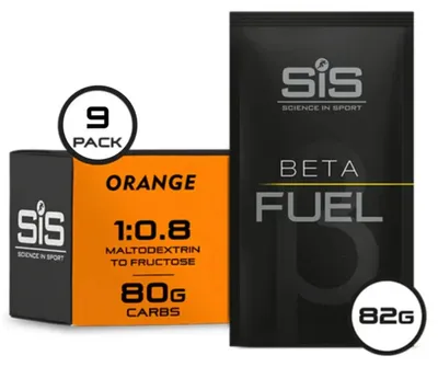 Image de Science in Sport Beta Fuel 80, poudre pour boisson, saveur orange, 9 sachets de 82 g