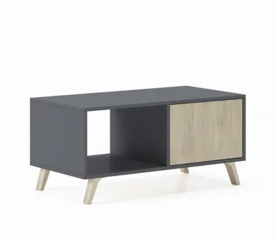 Produktbild von Couchtisch für Esszimmer, Modell Wind, Grau und Eiche farbe, 92x50x45cm