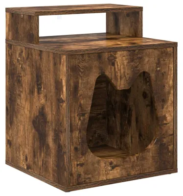 Zdjęcie produktu dla Domek dla kota vidaXL, dąb wędzony, 42,5 x 40 x 53,5 cm, materiał drewnopochodny