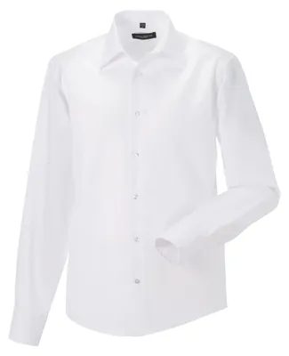 Produktbild von Russell Collection Herren Hemd, Langarm, bügelfrei FK761 (Kragenweite 48) (Weiß)
