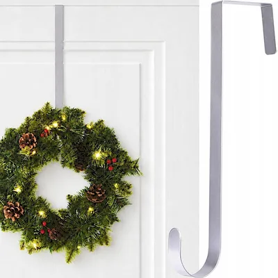 Produktbild von Metallhaken 30 cm Silber – Dekohaken Aufhänger für Kränze Gestecke Weihnachtsdeko
