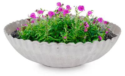 Produktbild von Dekoschale runde Pflanzschale für draussen grau marmoriert 22 cm