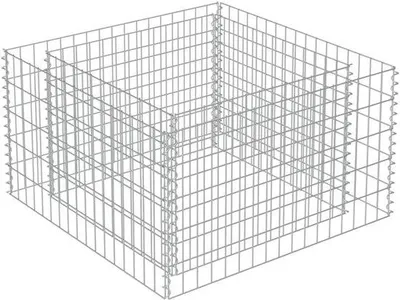 Obrázek produktu pro Zinkovaný ocelový květináč – drátěný koš na květiny – zahradní zástěna – 90 x 90 x 50 cm – stříbrná