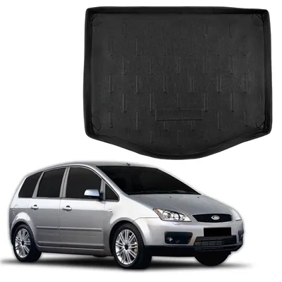 Produktbild von SCOUTT | Kofferraumwanne Laderaumwanne Kompatibel mit Ford Focus C-Max 2003-2010, mit Hoher Rand, Kofferraum-Schutzmatte, Geriffelt, Aufrollbar, Schwarz