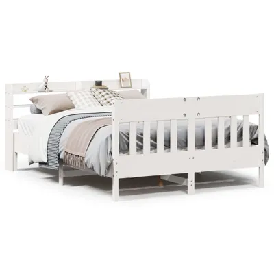 Immagine prodotto di vidaXL Letto in legno massiccio senza materasso bianco 135x190 cm legno di pino