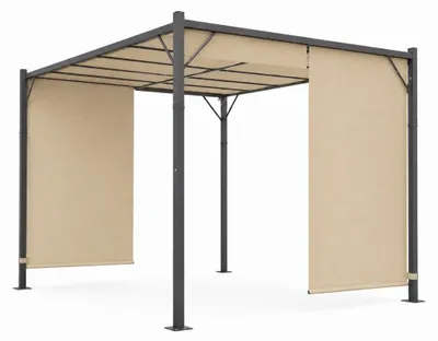Obrázok produktu pre Záhradná pergola 3x4m s oceľovým rámom a béžovou strieškou