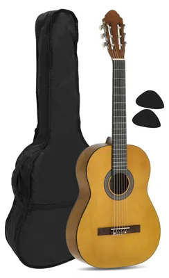 Zdjęcie produktu dla Gitara klasyczna - 4/4 - Brązowa - Z pokrowcem i kostkami