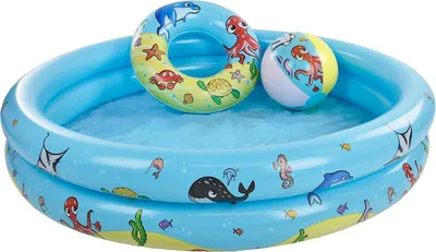 Produktbild von Swim Essentials Spiel Pool Set: Swimming Pool 122 cm, Beachball & Schwimmring 46 cm  122 cm, 427cm & 46 cm