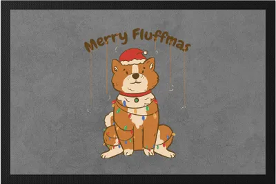 Produktbild von Merry Fluffmas Fußmatte Lustiger Hund Hundefreunde Hundeliebhaber Hundebesitzer Weihnachten Geschenkidee