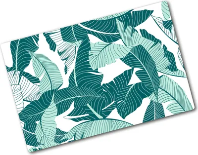 Produktbild von Tulup Glas Herdabdeckplatte - 80x52 cm - Glaskeramikkochfeld-Abdeckung Spritzschutz Glasabdeckplatte - Einteilig - Blumen & Pflanzen - Palmen - Grün
