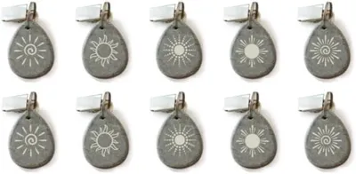 Image de Poids pour nappes en véritable marbre, lot de 10, 5 motifs différents, pour une utilisation en extérieur