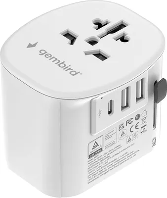Produktbild von Gembird Universeller Reise-Netzadapter 15 W in Weiß