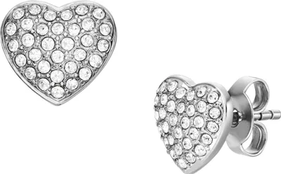 Produktbild von Fossil Ohrstecker Sadie Glitz Heart aus Edelstahl, Kristalle