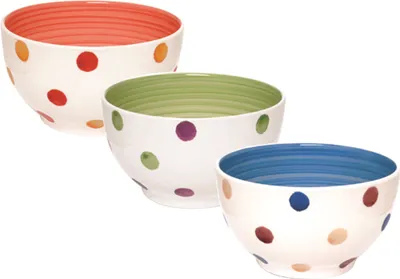 Immagine prodotto di Excelsa set di 6 ciotole Pois in ceramica 14x8x14 cm colorate