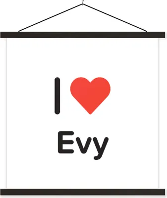 Produktbild von MuchoWow® Textilposter Ich liebe - Evy - Mädchen 40x40 cm mit schwarzem Rahmen - Fotos