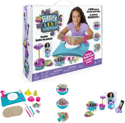 Produktbild von Spin Master - Pottery Cool, Kinder Töpfer SET Studio, Töpferscheibe Zubehör; 6027865